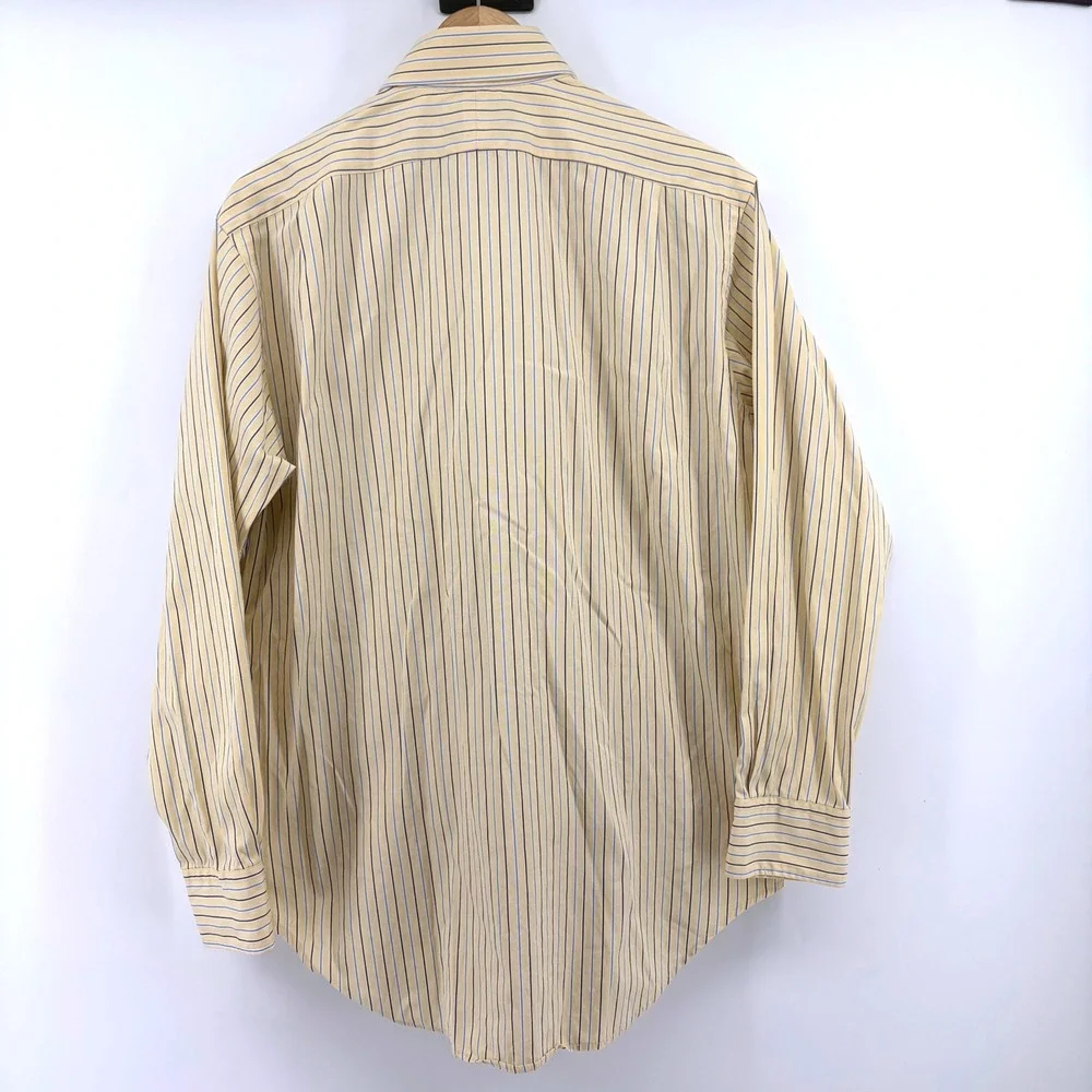 Polo Ralph Lauren Regent Classic Fit Shirt Mens 15.5 32/33 Yellow Blue Stripe
